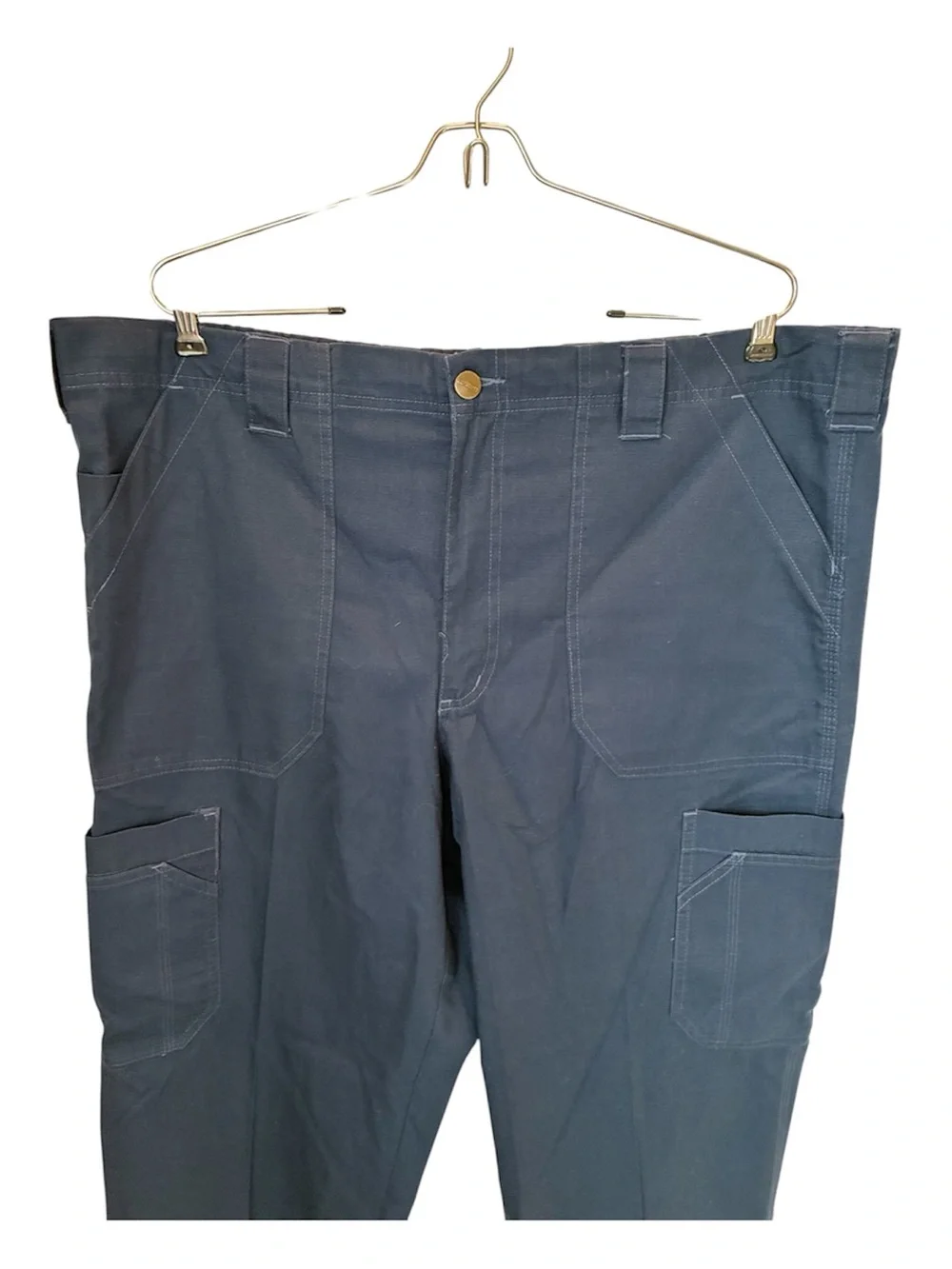 Carhartt Pants Men's L Navy Cargo Work Pants with Elastic Back LIKE NEW!
